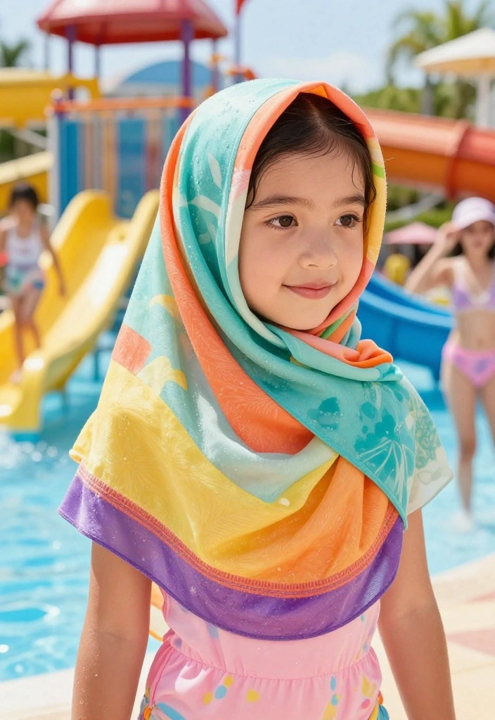 18 Practical Waterpark Hairstyles Your Tweens and Teens Will Love - 18. Practical Wrap-Around Headscarf 1