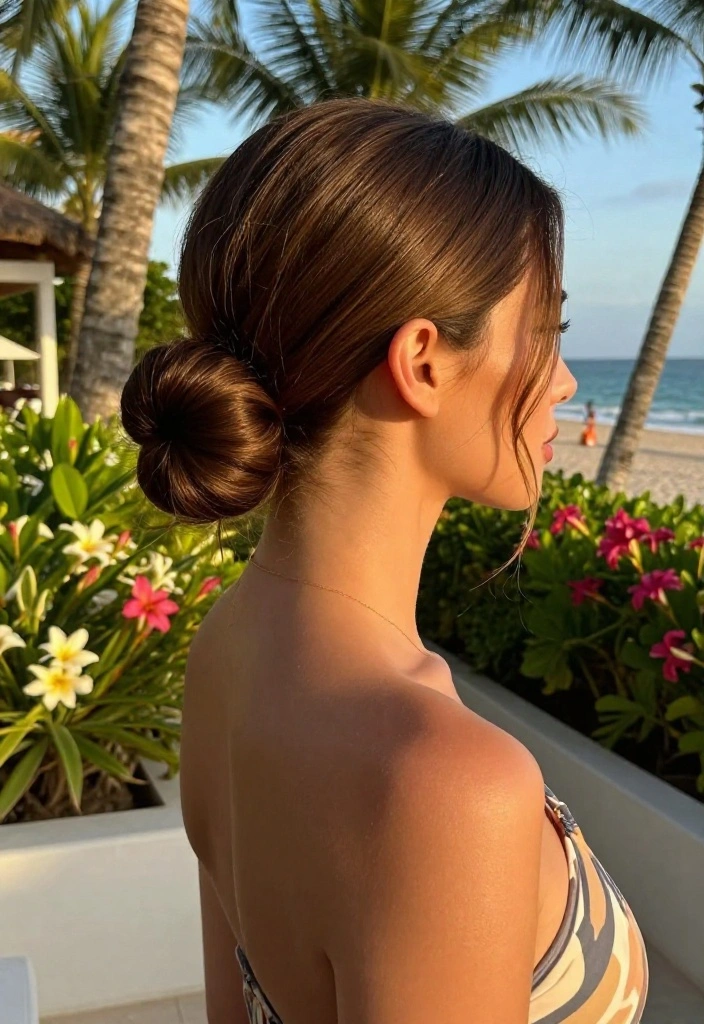 18 Protective Hot Weather Hairstyles to Try on Your Next Vacation - 18. Sleek Low Bun 1
