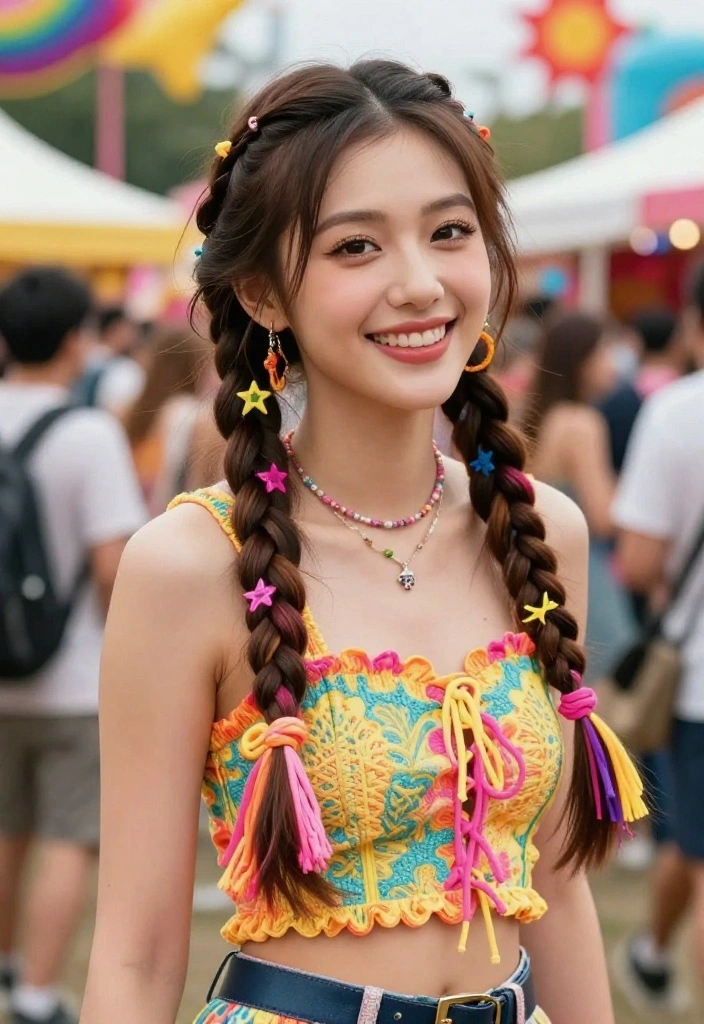 18 Quick Summer Updo Hairstyles for Medium Length Hair That Will Make You Look Fabulous! - 12. Braided Pigtails 1