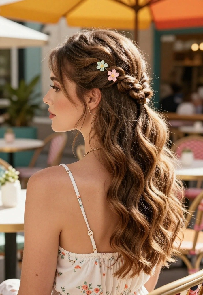 18 Quick Summer Updo Hairstyles for Medium Length Hair That Will Make You Look Fabulous! - 2. Twisted Half-Updo 1
