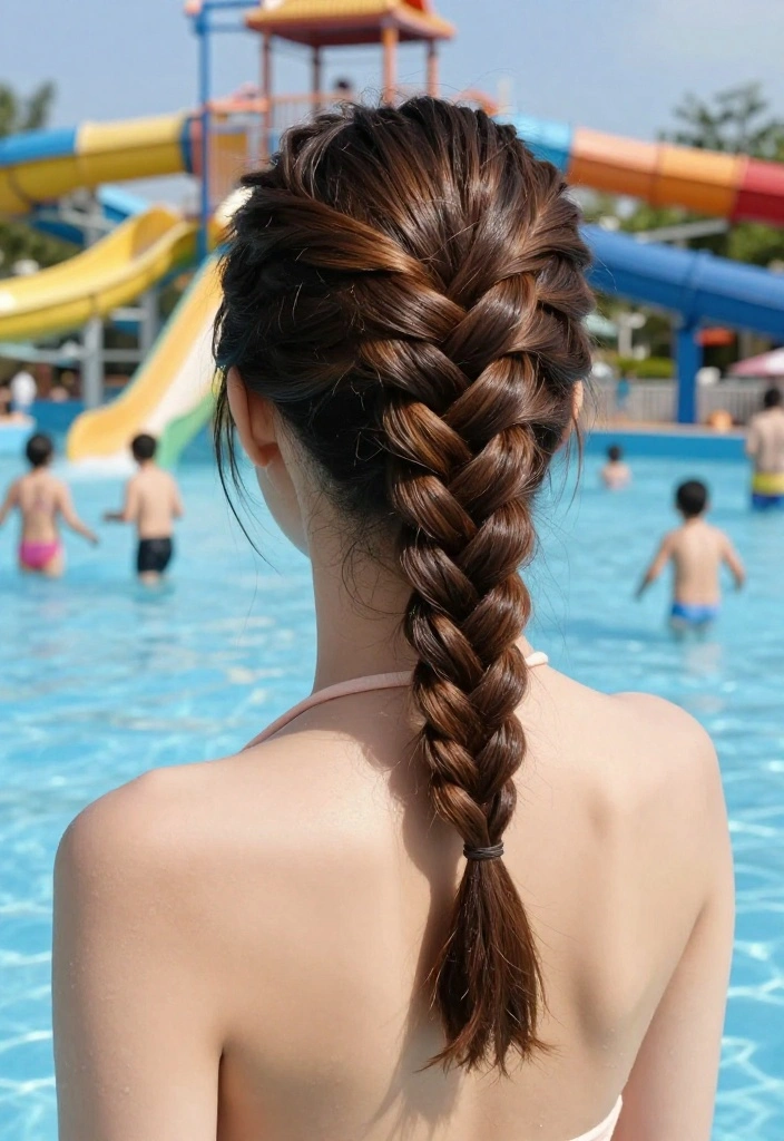 18 Secure Bun Waterpark Hairstyles Specifically for Long Hair - 10. The Crown Braid Bun 1