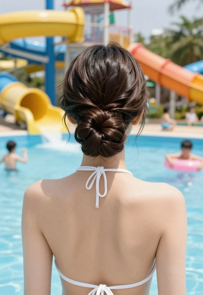 18 Secure Bun Waterpark Hairstyles Specifically for Long Hair - 14. The French Twist Bun 1