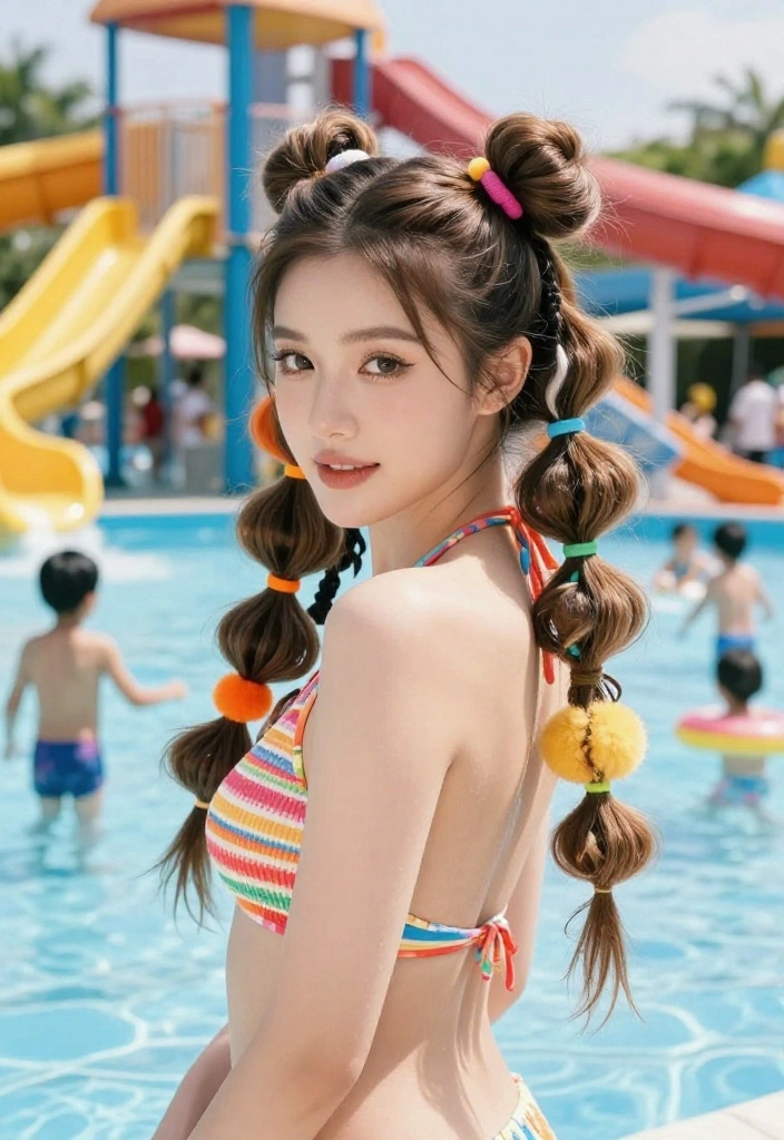 18 Secure Bun Waterpark Hairstyles Specifically for Long Hair - 7. The Bubble Bun 1