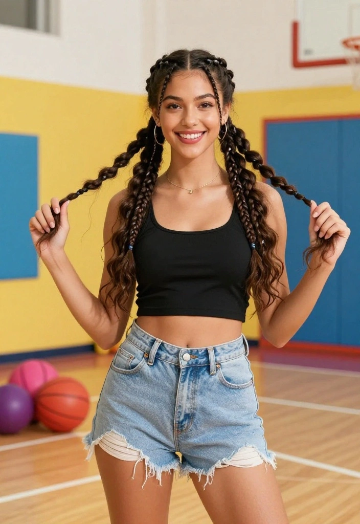 18 Simple Back to School Hairstyles That Will Actually Last All Day - 10. Double Dutch Braids 1