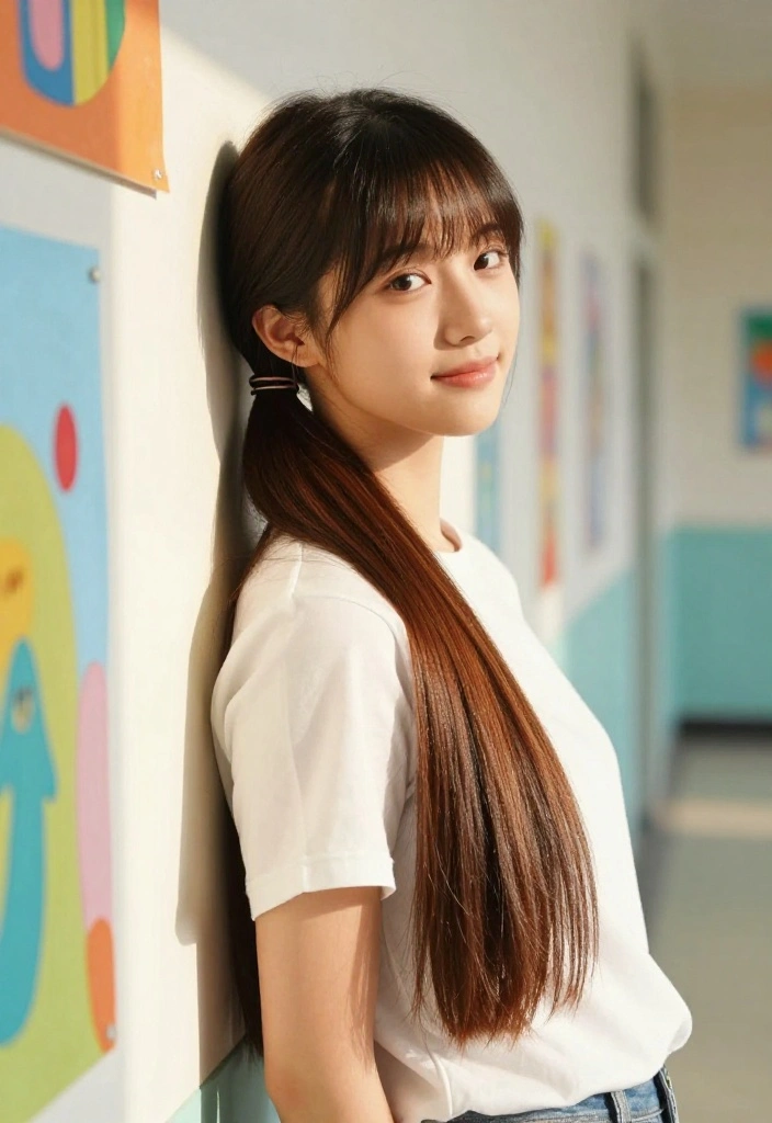 18 Simple Back to School Hairstyles That Will Actually Last All Day - 11. Low Ponytail with Hair Wrap 1