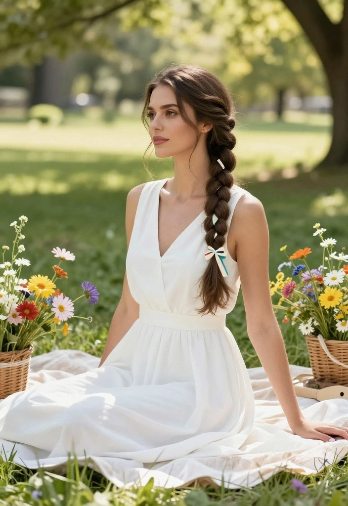 18 Simple Half-Up Hairstyles with Ribbon Ties for a Soft Look - 2. Twisted Half-Up 1