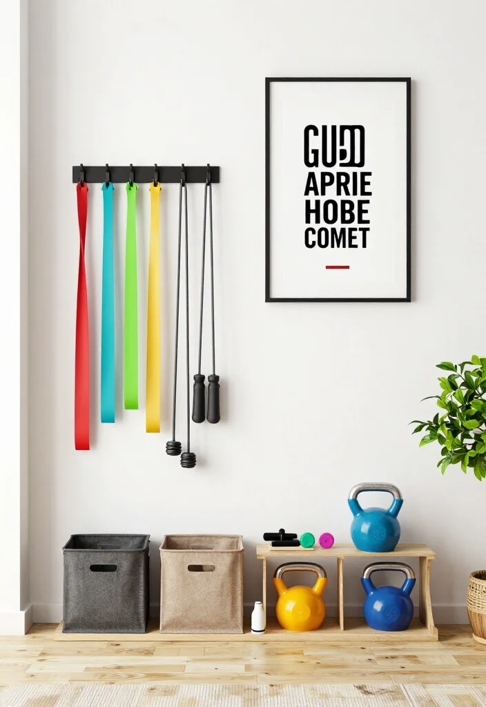 18 Small Home Gym Ideas That Fit in Apartments, Spare Rooms, and Tight Corners - 2. Wall-Mounted Storage Solutions 1