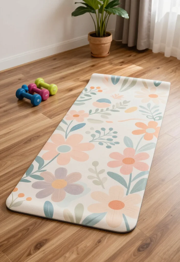 18 Small Home Gym Ideas That Fit in Apartments, Spare Rooms, and Tight Corners - 4. Aesthetic Workout Mats 1