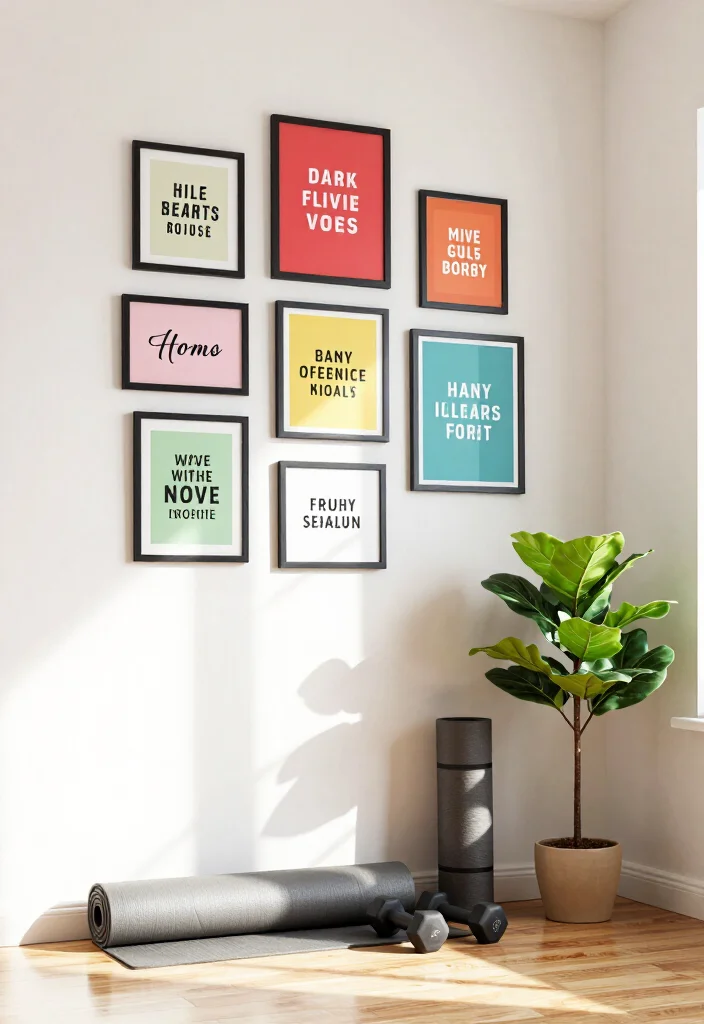 18 Small Home Gym Ideas That Fit in Apartments, Spare Rooms, and Tight Corners - 6. Inspirational Wall Art 1