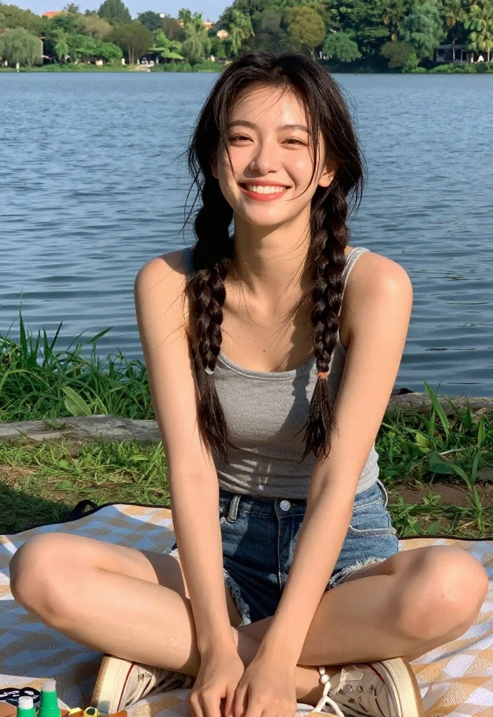 18 Sun-Kissed Lake Hairstyles That Look Amazing on Wet Hair - 11. Double Dutch Braids 1