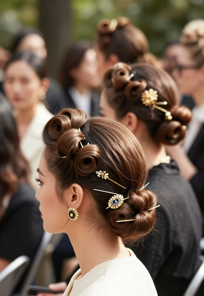 18 Y2K Inspired Summer Updo Hairstyles for Trendsetters - 14. Vintage Roll Updo 1