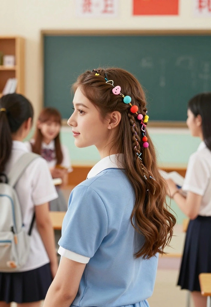 19 Aesthetic Back to School Hairstyles to Wow Your Friends - 6. Trendy Hair Accessories 1