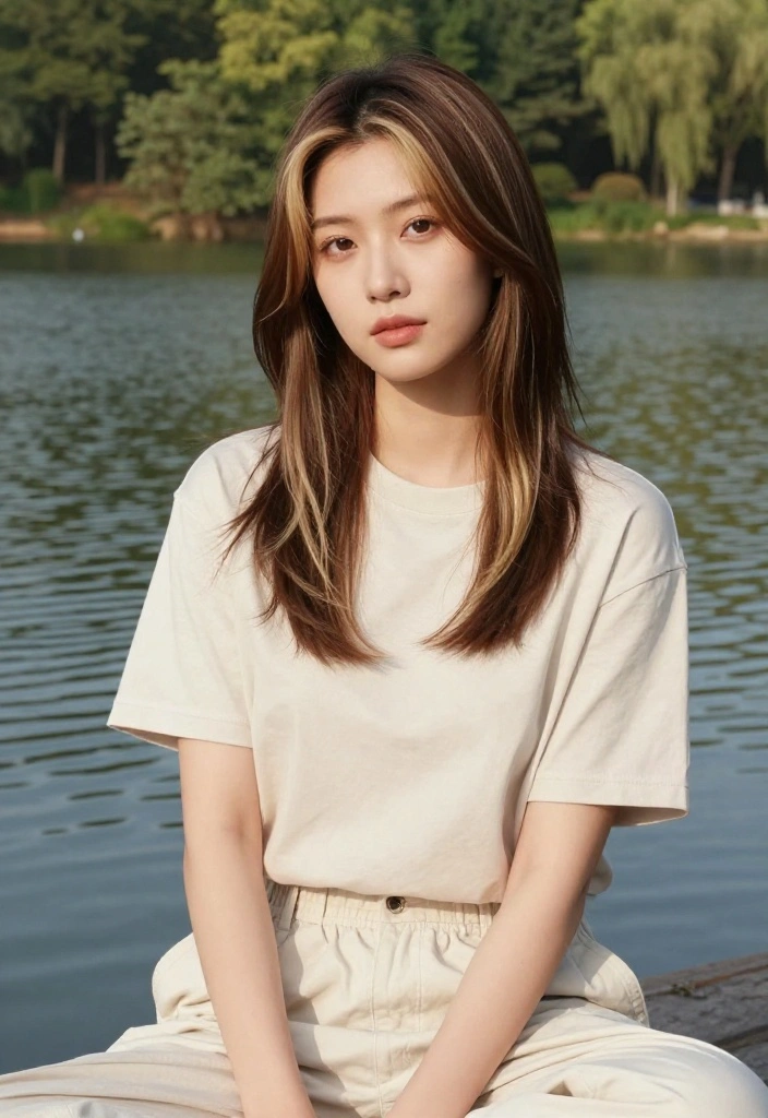 19 Aesthetic Lake Hairstyles Perfect for Your Next Cabin Trip - 12. Two-Toned Hair with a Side Part 1