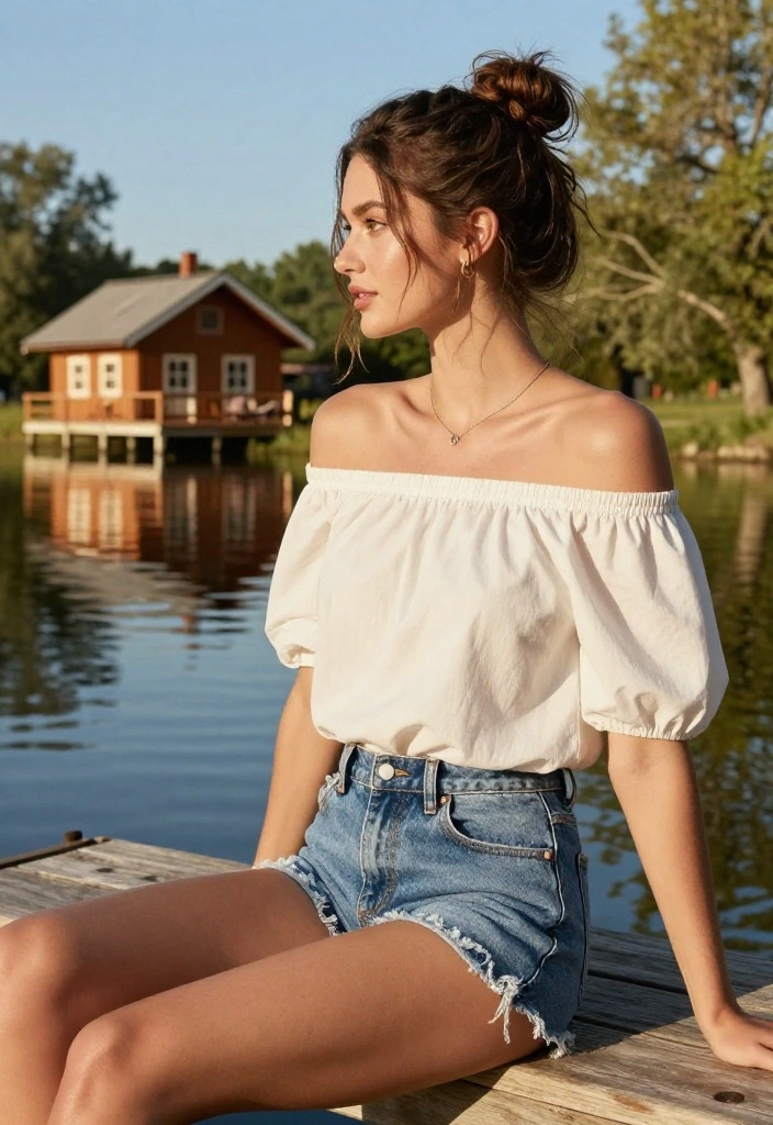 19 Aesthetic Lake Hairstyles Perfect for Your Next Cabin Trip - 2. Messy Bun with a Twist 1