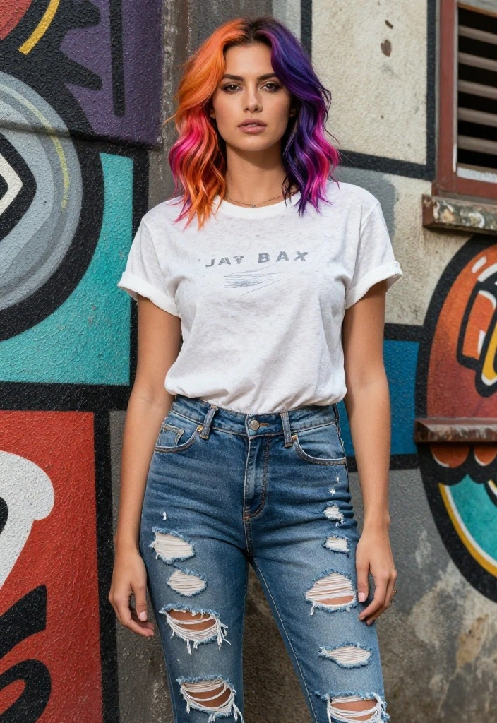 19 Alt Gym Outfit Ideas Featuring Bold Prints, Dark Colors, and Unexpected Details - 7. Vintage Band Tee with Distressed Leggings 1