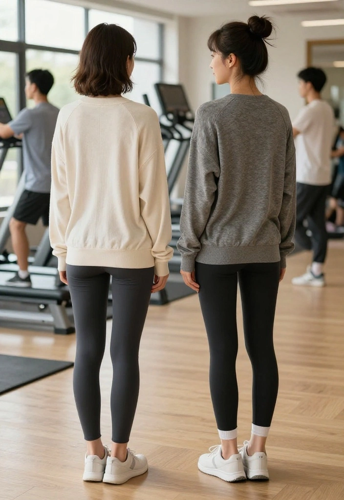 19 Baggy Workout Outfits Perfect for Weightlifting Days When You Need Space - 17. Cozy Cardigans with Stretchy Capris 1