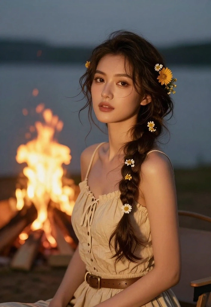 19 Beautiful Boho Lake Hairstyles for Evening Campfires - 12. Romantic Loose Braid 1