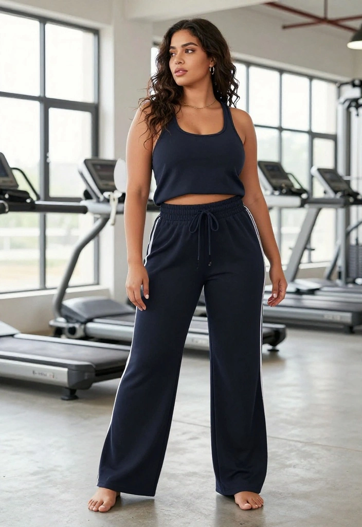 19 Best Oversized Workout Outfits for Women Who Want Room to Move - 5. Wide-Leg Track Pants for a Fashion-Forward Look 1