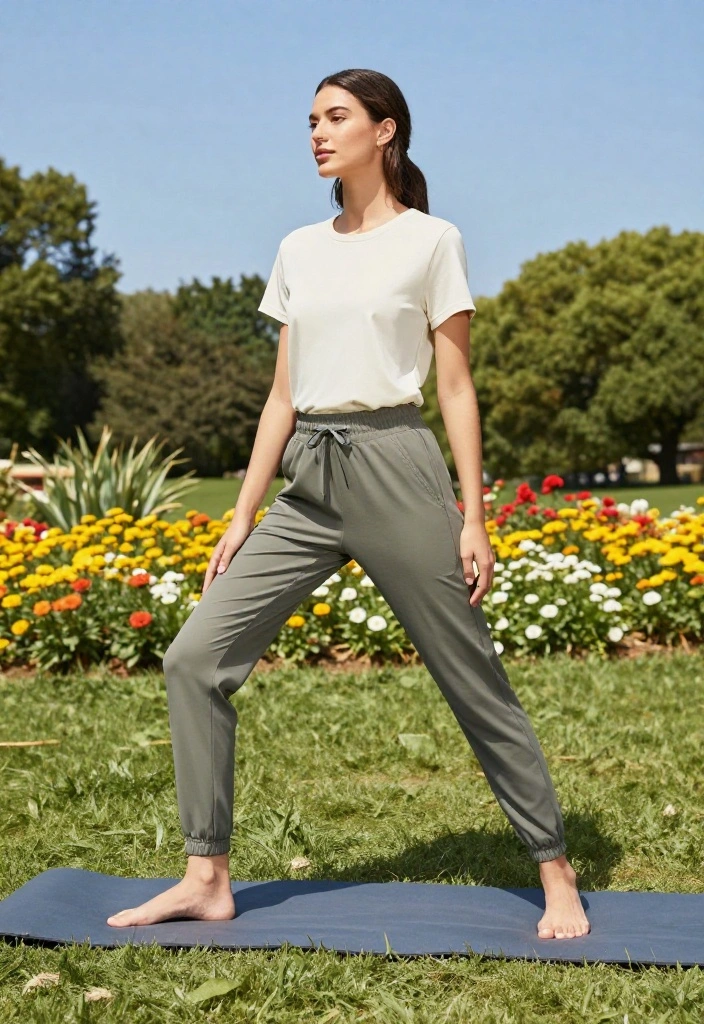 19 Breathable Modest Workout Outfits for Summer Training in the Heat - 7. Chic Joggers 1