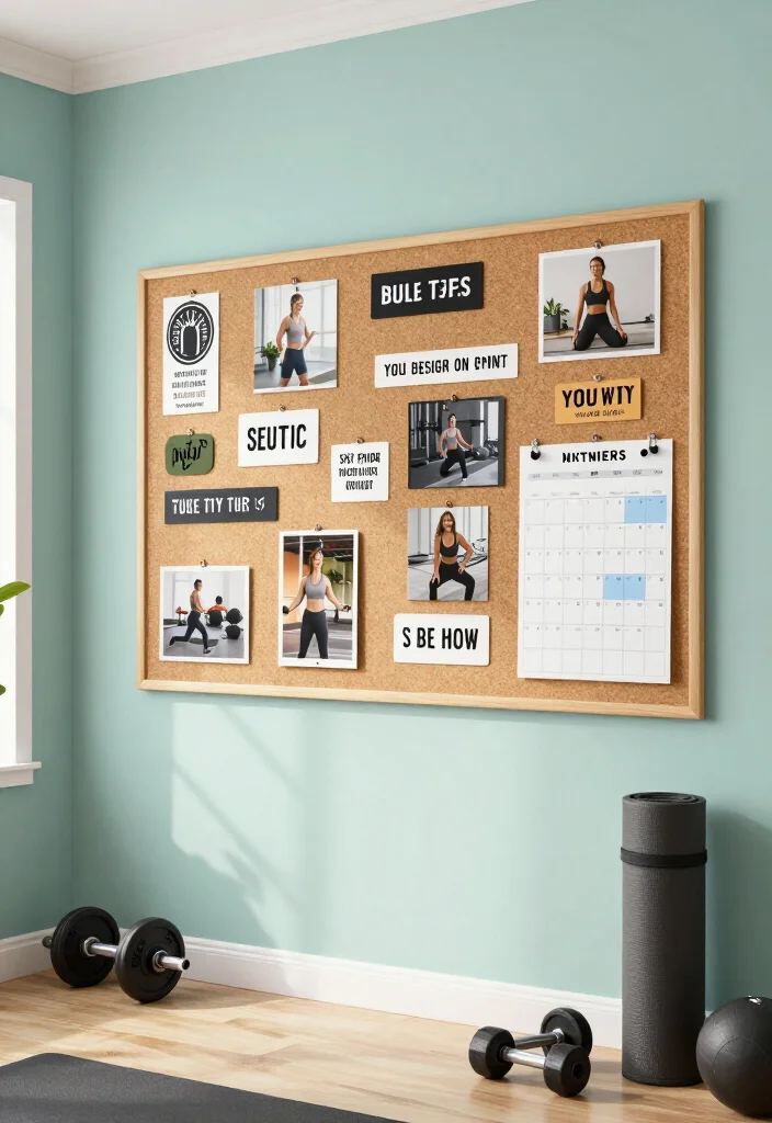 19 Budget Home Gym Ideas Under $500 That Still Feel Complete and Professional - 14. Design a Workout Wall 1