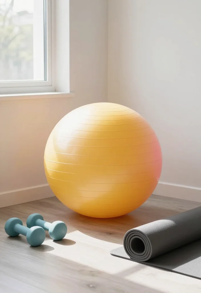 19 Budget Home Gym Ideas Under $500 That Still Feel Complete and Professional - 7. Add a Stability Ball 1