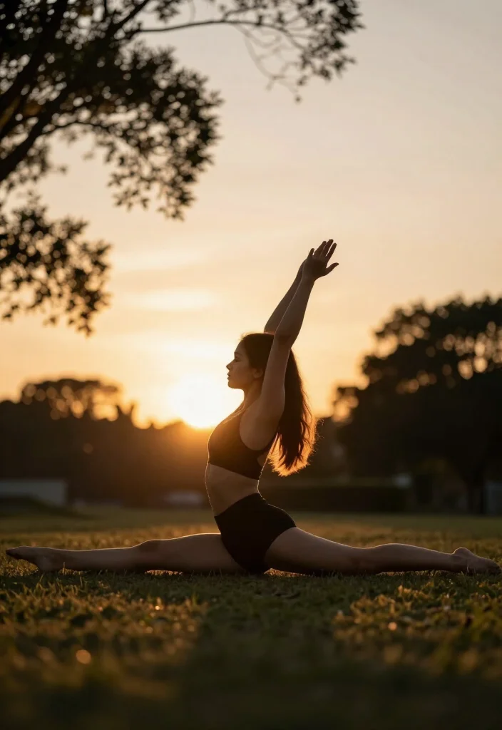 19 Captivating Outdoor Gymnastics Photo Ideas That Showcase Flexibility and Strength! - 1. The Sunset Splits 1