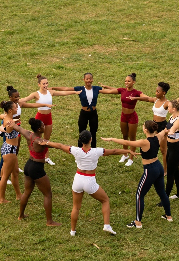 19 Captivating Outdoor Gymnastics Photo Ideas That Showcase Flexibility and Strength! - 11. Group Dynamics 1