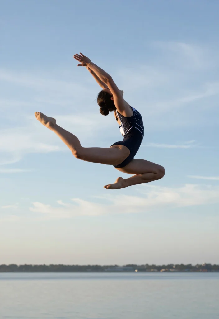 19 Captivating Outdoor Gymnastics Photo Ideas That Showcase Flexibility and Strength! - 5. The Floating Pose 1