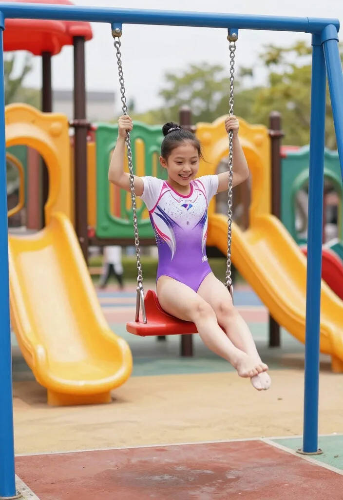 19 Captivating Outdoor Gymnastics Photo Ideas That Showcase Flexibility and Strength! - 7. Playground Promenade 1