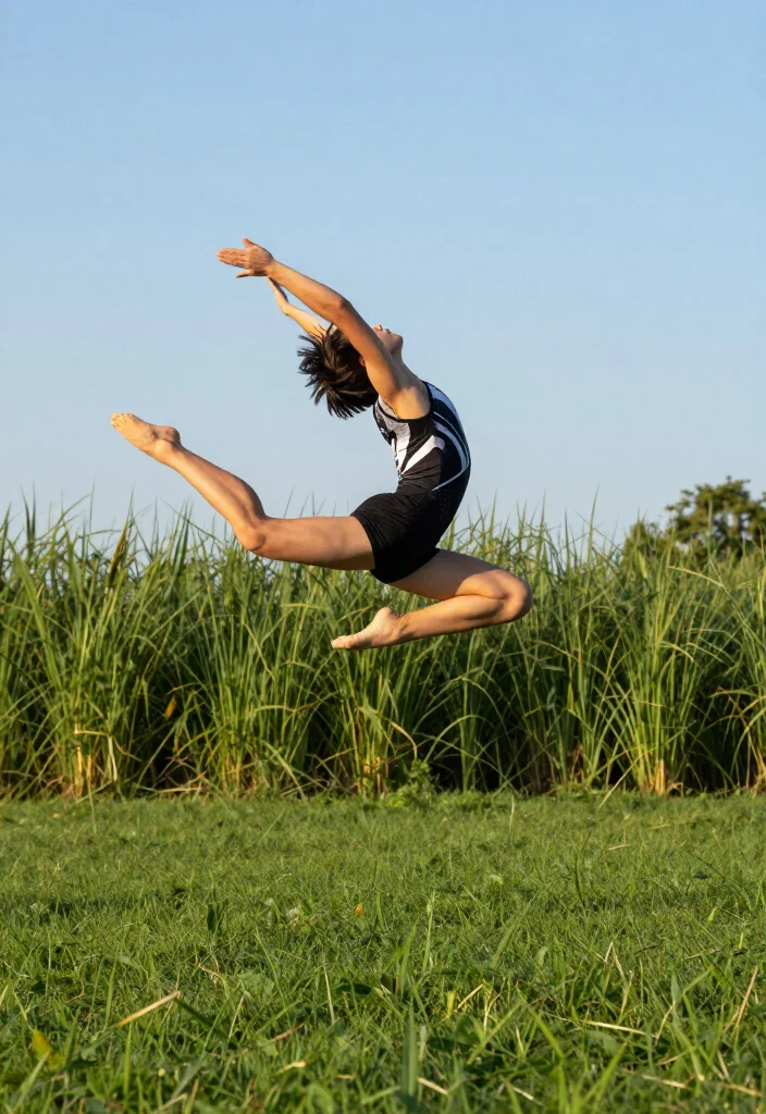 19 Captivating Outdoor Gymnastics Photo Ideas That Showcase Flexibility and Strength! - 8. Nature's Acrobat 1