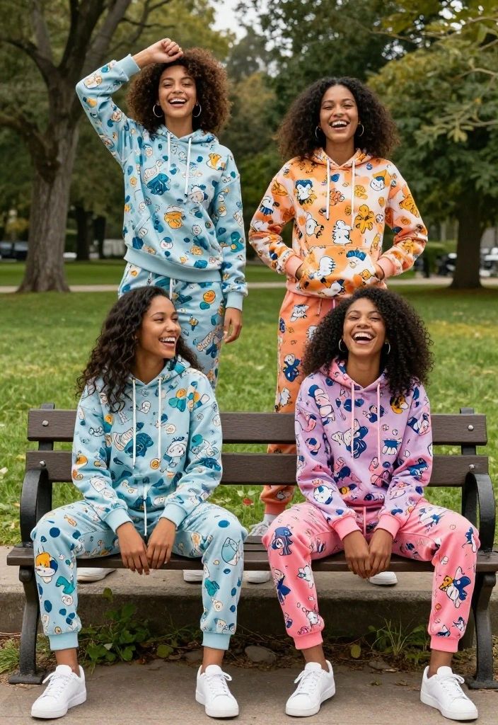 19 Casual Workout Outfit Ideas for Rest Days That Are Still Stylish and Cozy - 18. Fun Print Hoodie and Relaxed Pants 1