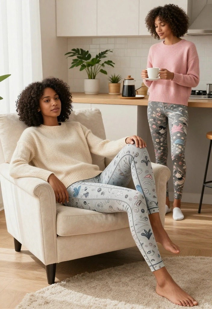 19 Casual Workout Outfit Ideas for Rest Days That Are Still Stylish and Cozy - 3. Soft Knit Sweater and Leggings 1