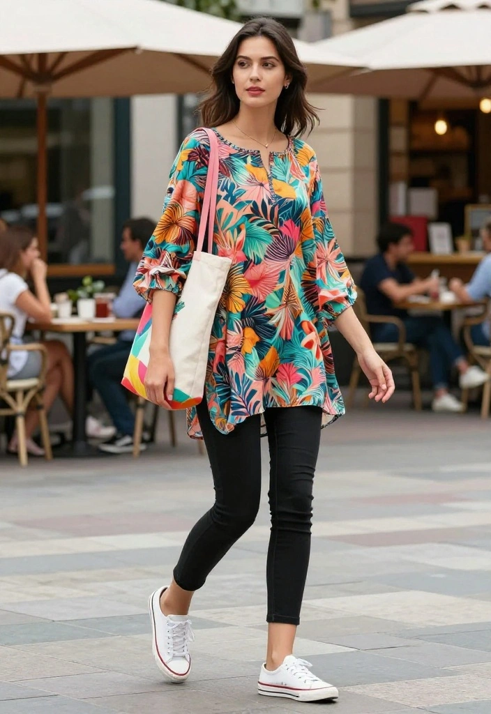 19 Casual Workout Outfits You Can Actually Wear to Run Errands After the Gym - 12. Relaxed Tunic and Capris 1