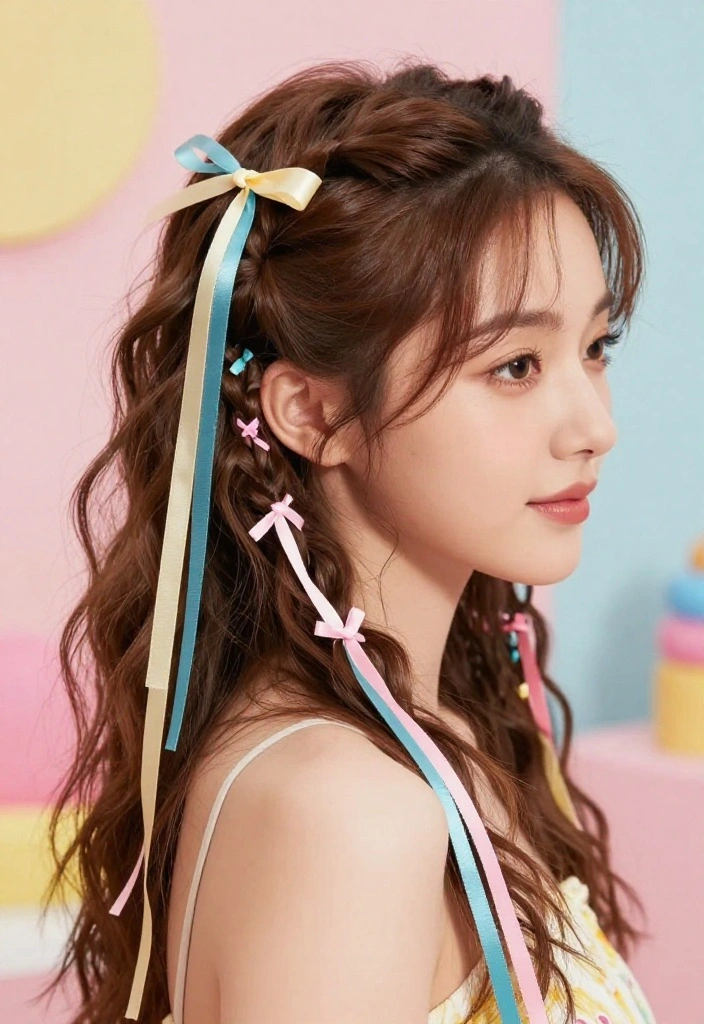 19 Coquette Hairstyles with Ribbon for the Ultimate Girly Vibe - 9. Textured Shag with Ribbons 1