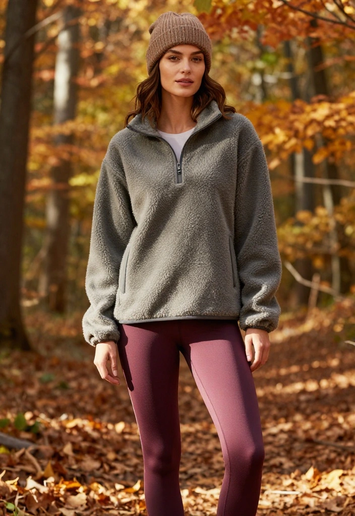 19 Cozy Fall Workout Outfit Ideas for Outdoor Runs and Morning Hikes - 1. Soft Fleece Layering 1