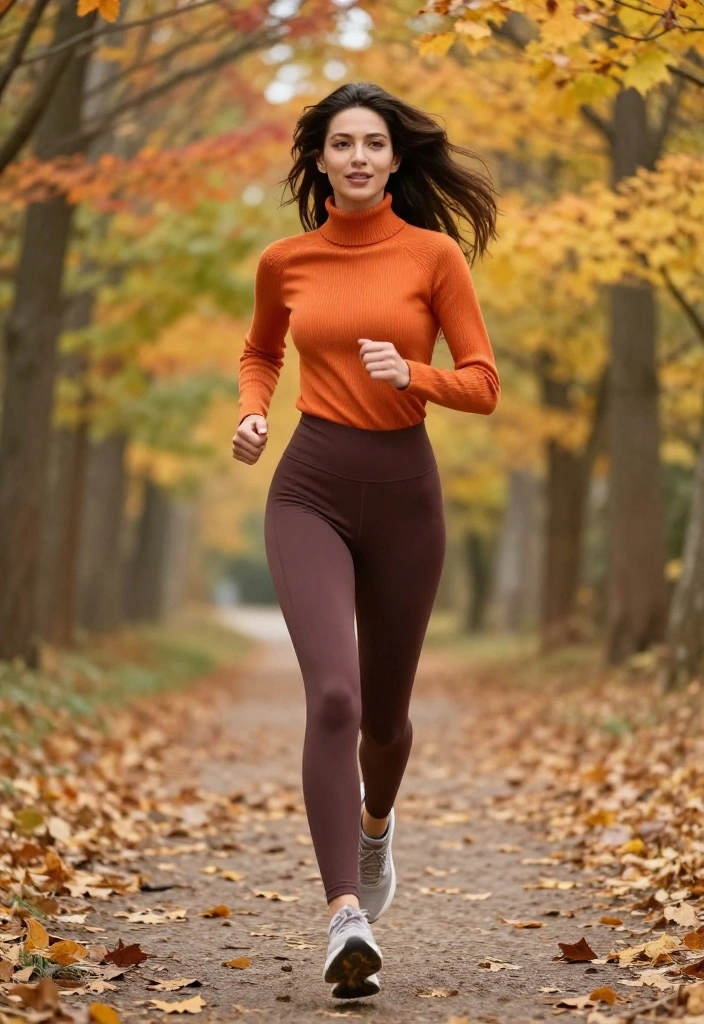 19 Cozy Fall Workout Outfit Ideas for Outdoor Runs and Morning Hikes - 5. Turtleneck and Leggings Combo 1