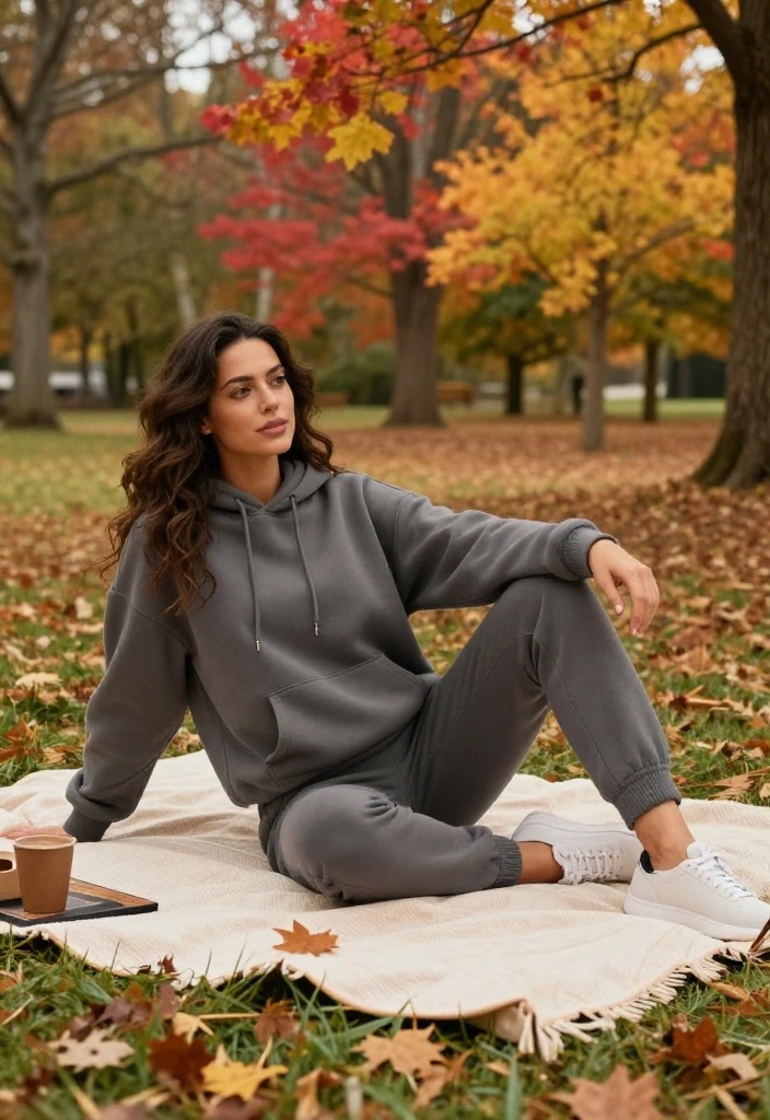 19 Cozy Fall Workout Outfit Ideas for Outdoor Runs and Morning Hikes - 7. Cuffed Joggers and Hoodie 1