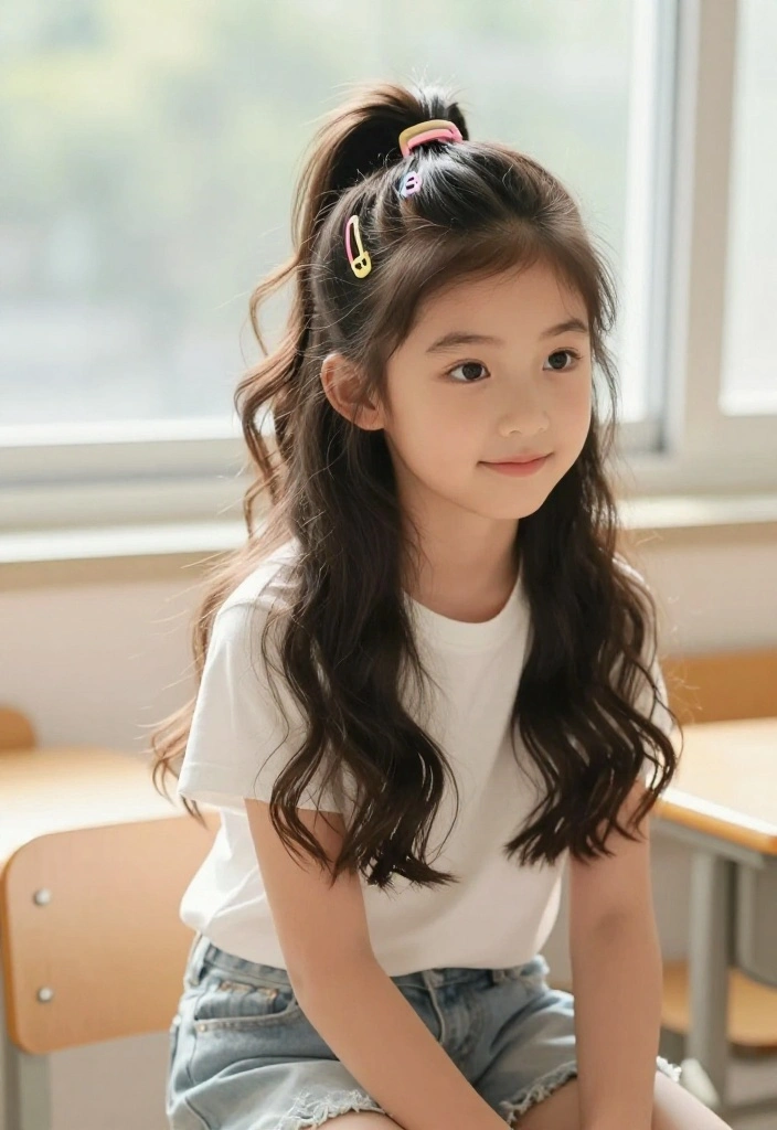 19 Cute Girl Hairstyles Ideas for Back to School - 5. Half-Up Twist 1