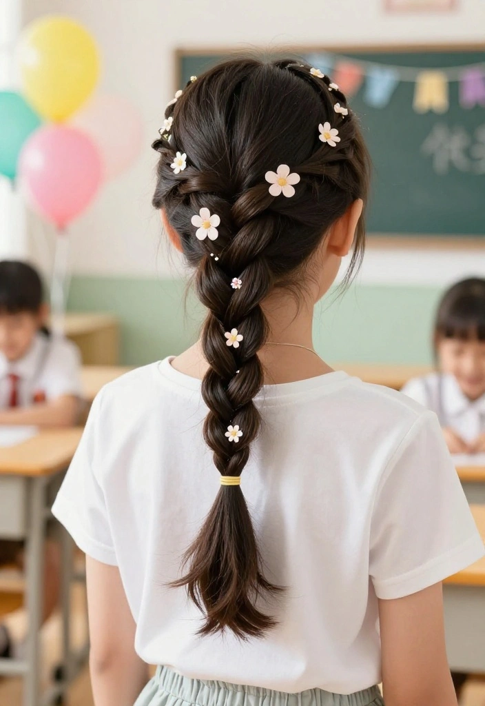 19 Cute Girl Hairstyles Ideas for Back to School - 6. Twisted Halo Braid 1