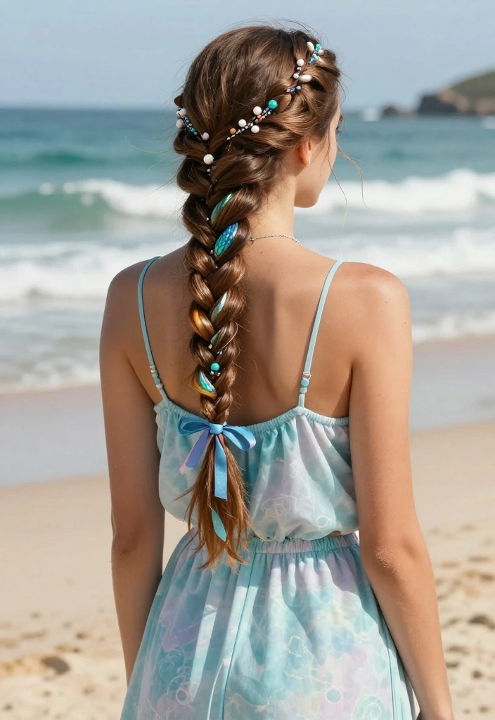 19 Cute Hot Weather Hairstyles That Won't Fall Flat in the Sun - 17. Whimsical Mermaid Braid 1