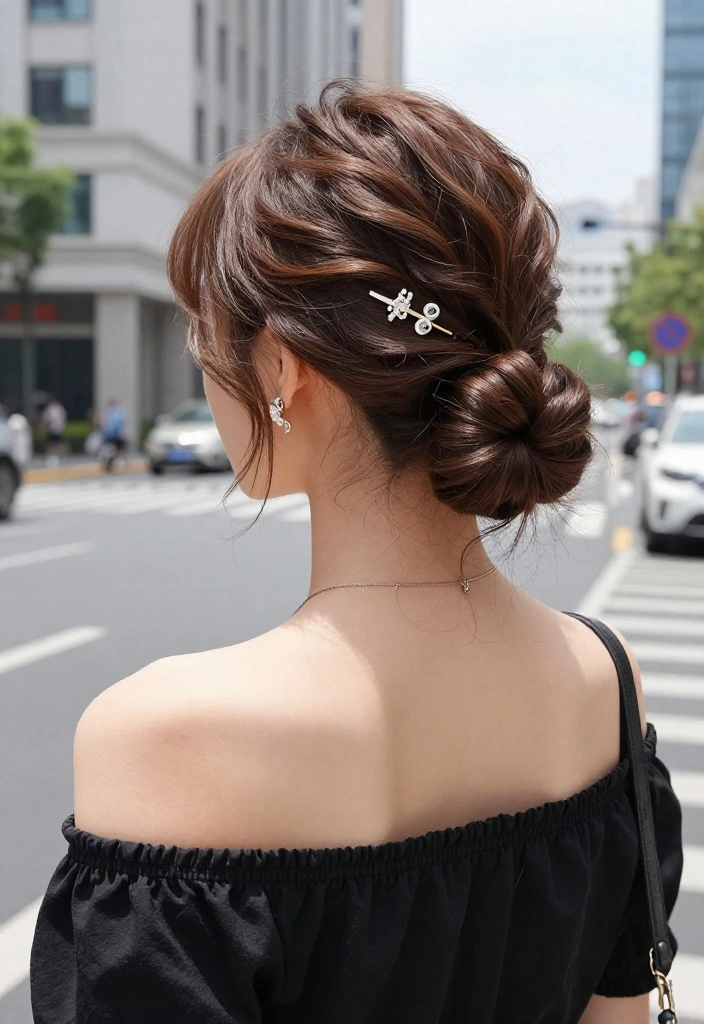 19 Cute Hot Weather Hairstyles That Won't Fall Flat in the Sun - 3. Chic Top Knot 1