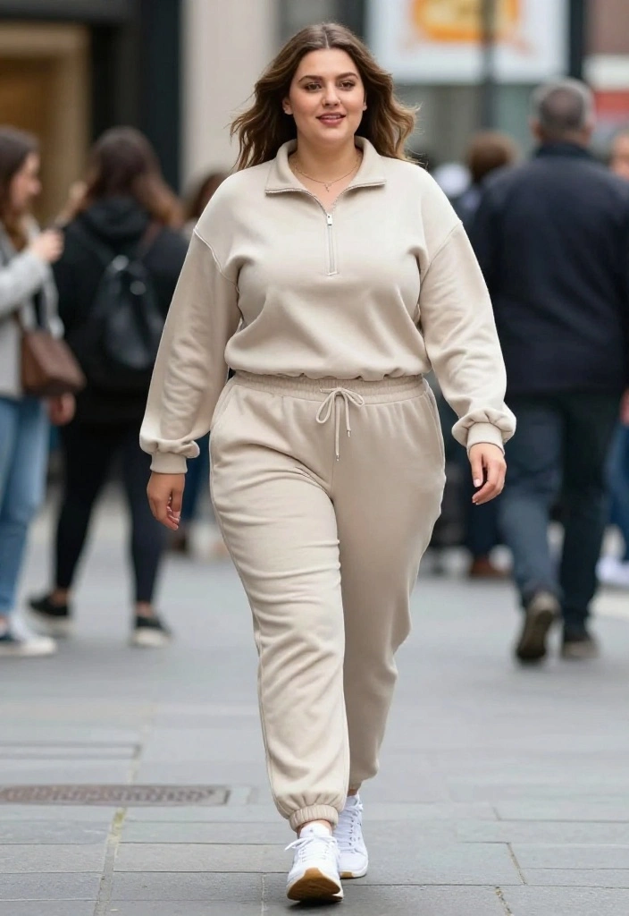 19 Cute Workout Outfits for Every Body Type That Flatter and Perform - 18. Comfortable Tracksuit and Sneakers 1