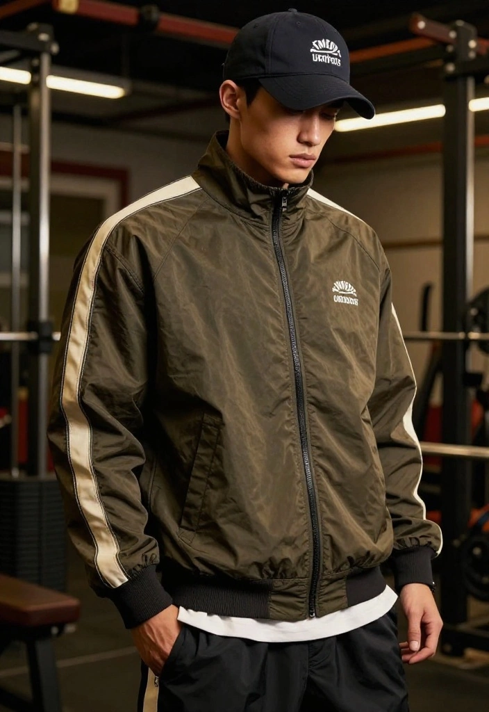 19 Dark Academia Workout Outfit Aesthetic Ideas for the Gym - 15. Angled Sports Jacket & Capris 1