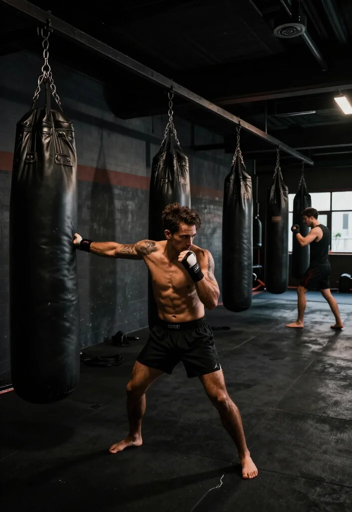19 Dark Gym Aesthetic Ideas for a Moody, Intense, and High-Performance Training Vibe - 14. Heavy Bags for Impact Training 1