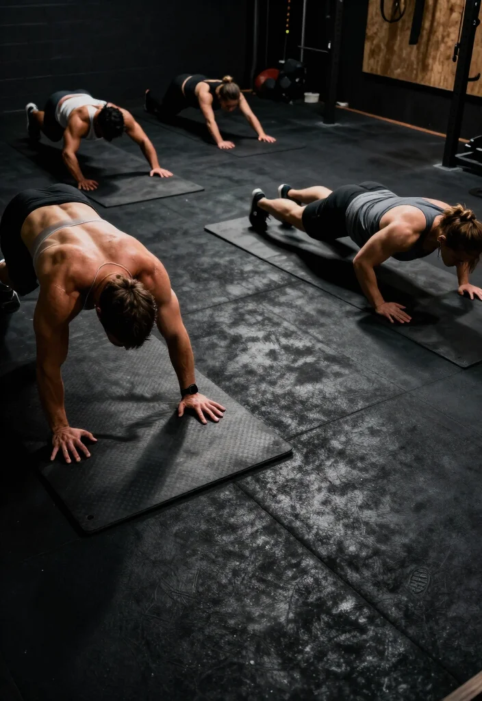 19 Dark Gym Aesthetic Ideas for a Moody, Intense, and High-Performance Training Vibe - 15. Rugged Mats and Flooring 1