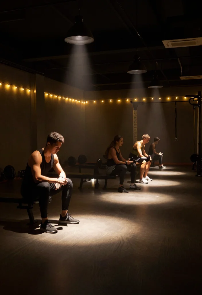 19 Dark Gym Aesthetic Ideas for a Moody, Intense, and High-Performance Training Vibe - 2. Low-Light Mood Lighting 1