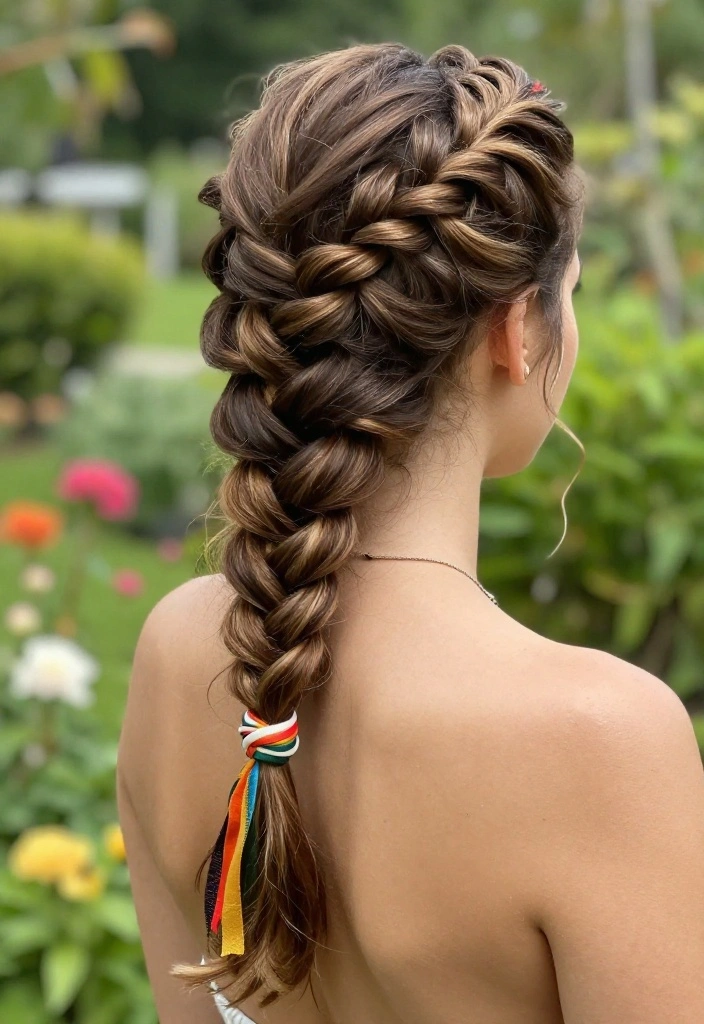 19 Easy Everyday Hairstyles with Ribbon Accessories You'll Love - 17. Ribbon-Wrapped Braids 1