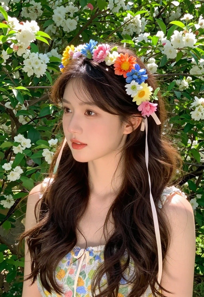 19 Easy Everyday Hairstyles with Ribbon Accessories You'll Love - 7. Floral Headband with Ribbons 1