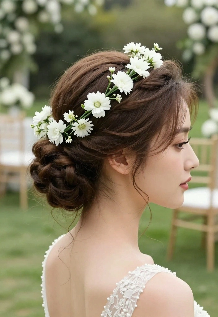 19 Elegant Summer Updo Hairstyles for Warm Weather Weddings - 10. Twisted Crown Updo 1