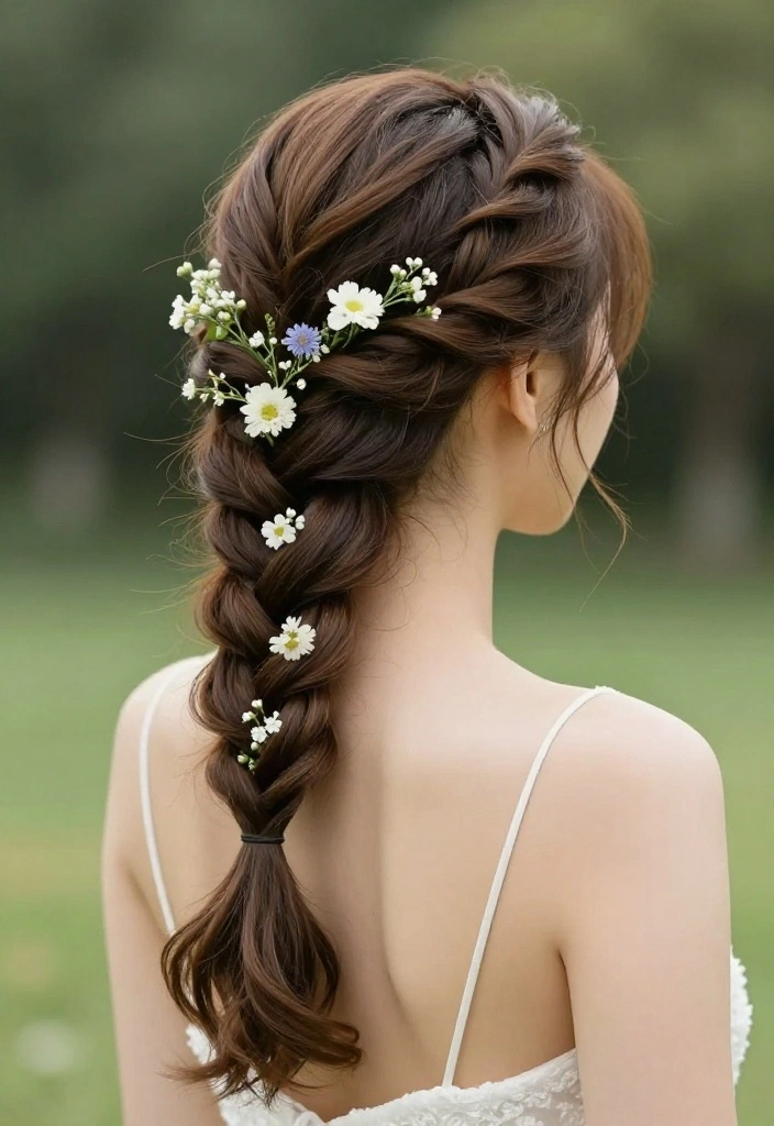 19 Elegant Summer Updo Hairstyles for Warm Weather Weddings - 16. Romantic Twisted Braid Updo 1